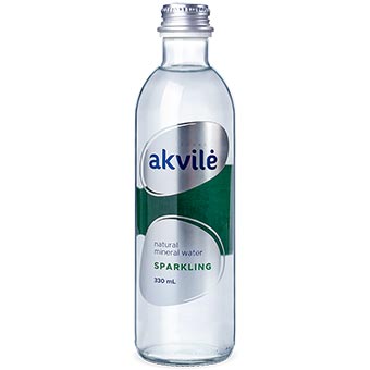 Akvile Carbonated Mineral Water (Glass) 330ml
