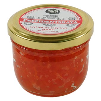 Bandi Prezidentskaya Salmon Caviar in Glass Jar 3.5oz