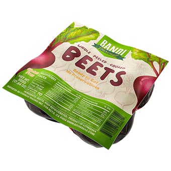 Bandi Whole Peeled Cooked Red Beetroots 500g in Vacuum