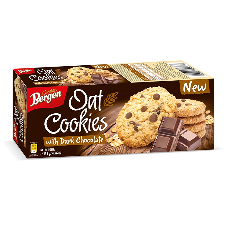 Bergen Oat Cookies with Dark Chocolate 135g