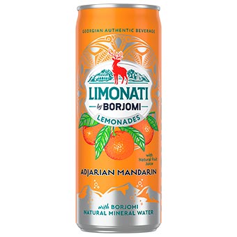 Borjomi Limonati with Adjarian Mandarin Highly Carbonated Drink 330ml (Can)