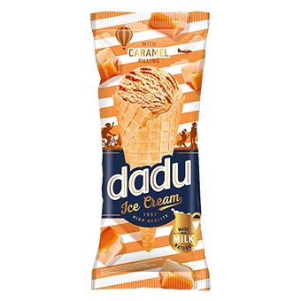 Dadu Caramel Ice Cream with Caramel Filling in A Wafer Cone 200ml