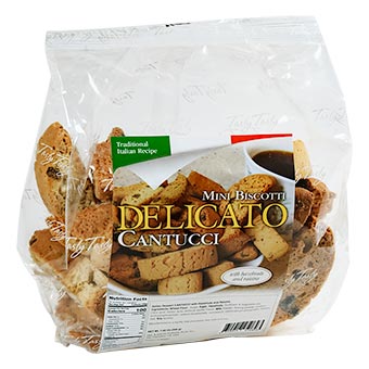Delicato Mini Biscotti with Hazelnuts and Raisins 200g