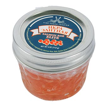 Elite Salmon Caviar Gorbusha Glass Jar 4 oz