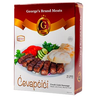 Georges Brand Cevapcici Pork Beef Skinless Sausages 2lb