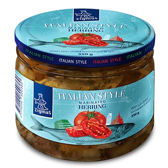 Zigmas Italian Style Marinated Herring Fillet with Sun-Dried Tomatoes & Spices