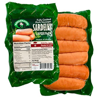 Krekenavos Sardelki Fully Cooked Pork Sausages 354g