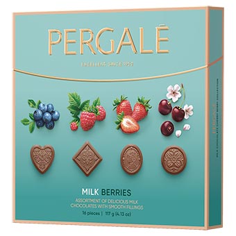 Pergale Milk Berries Assortment Chocolates with Smooth Fillings 117g