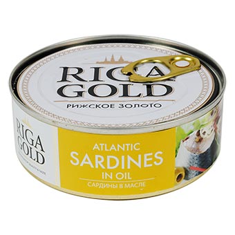 Riga Gold Atlantic Sardines in Oil Easy Opener 240g
