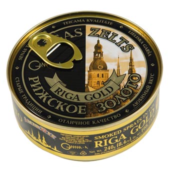 Riga Gold Smoked Sprats in Oil (Easy Opener) 240g