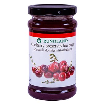 Runoland Cranberry Preserves Low Sugar 220g