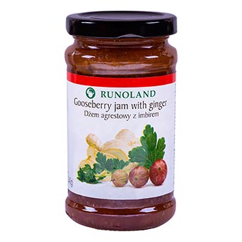 Runoland Gooseberry Jam with Ginger 240g