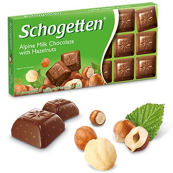 Schogetten Alpine Milk Chocolate with Hazelnuts 100g