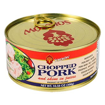 Sokolow Chopped Pork with Pork Skins in Juices Easy Opener 300g