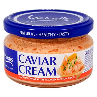 Veladis Capelin Roe in Sauce with Smoked Salmon Pieces Glass Jar 180g